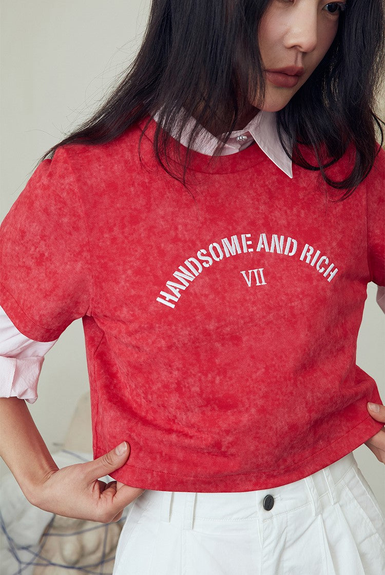 "Handsome and rich" Tie-dyed Shirt