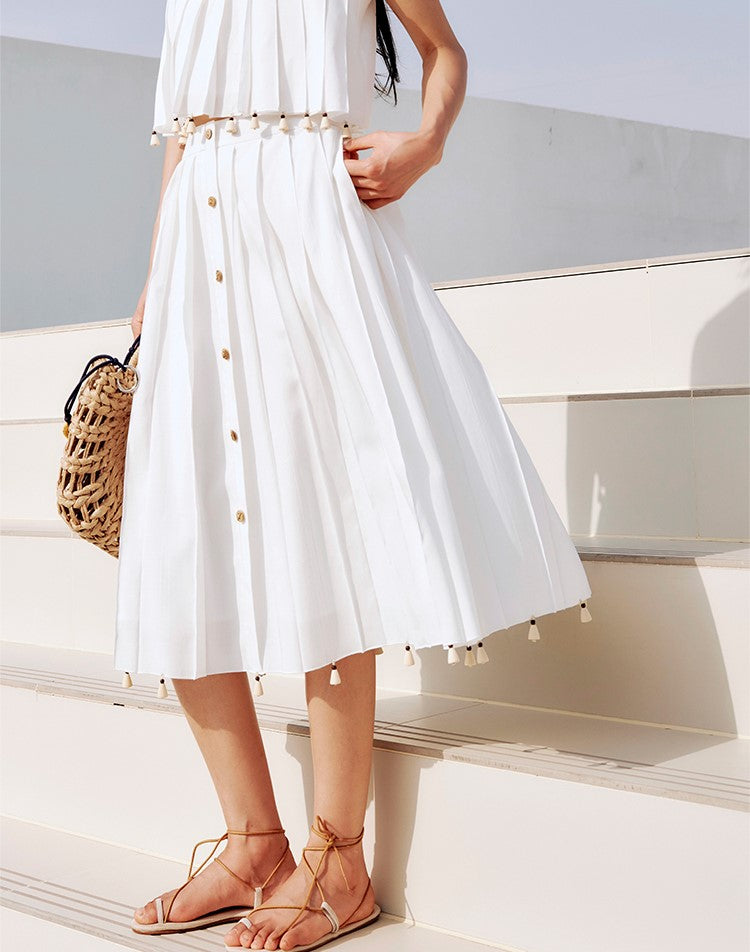 White Pleated skirt