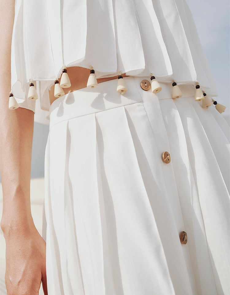 White Pleated skirt