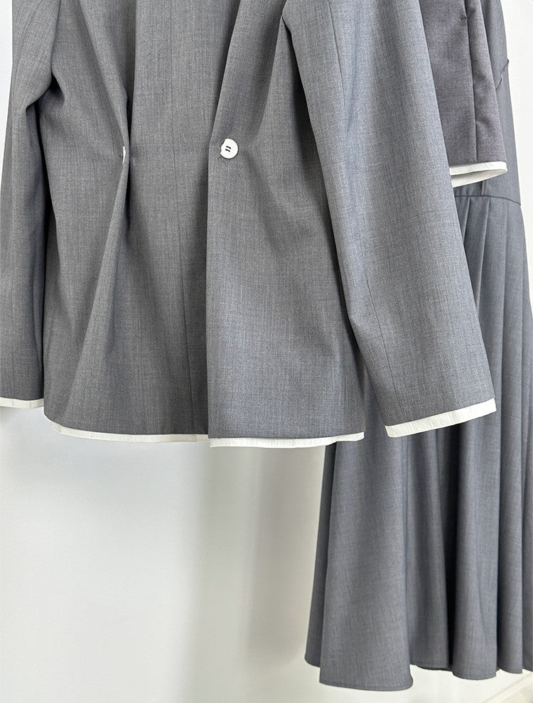 Grey patchwork suit jacket