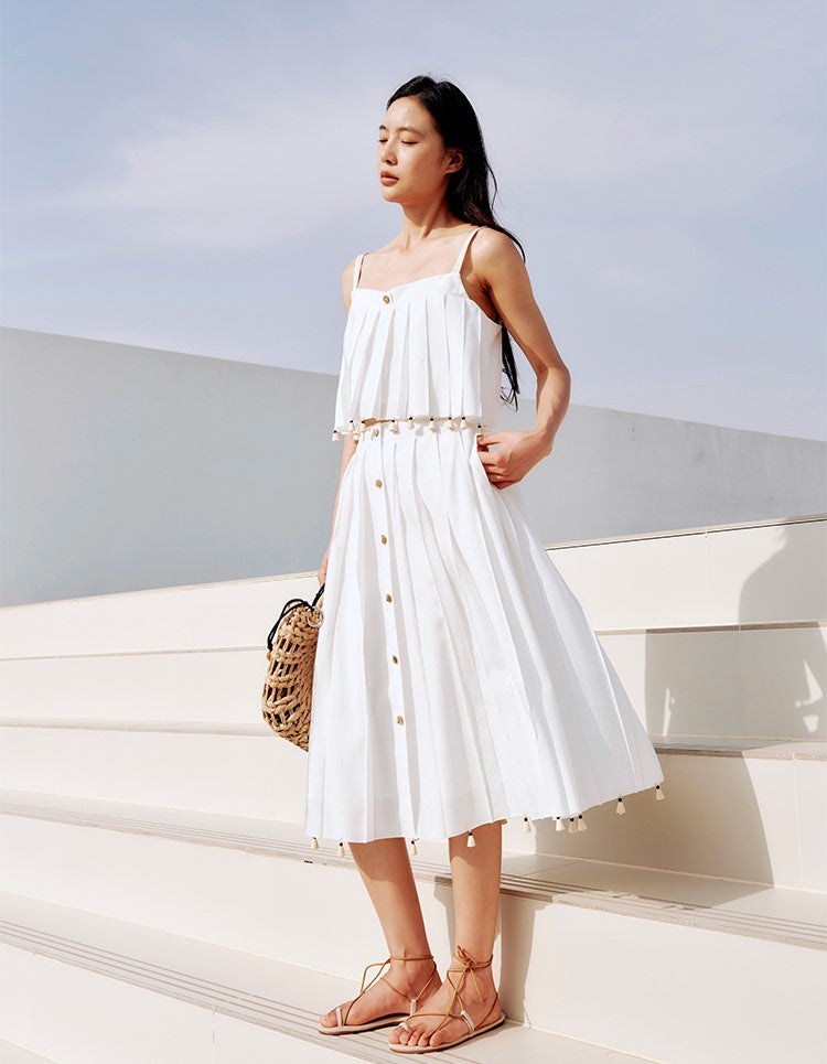 White Pleated skirt