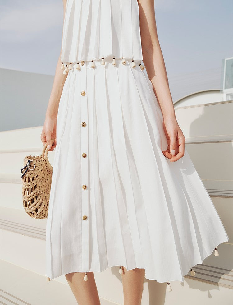 White Pleated skirt