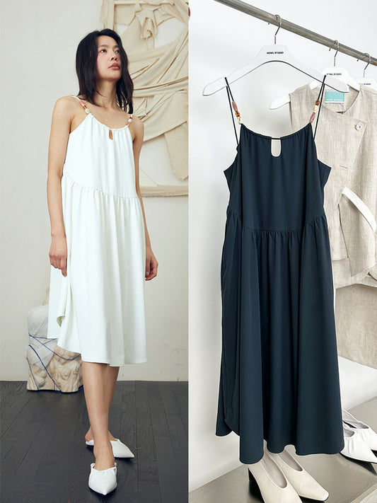 White/Black overall dress