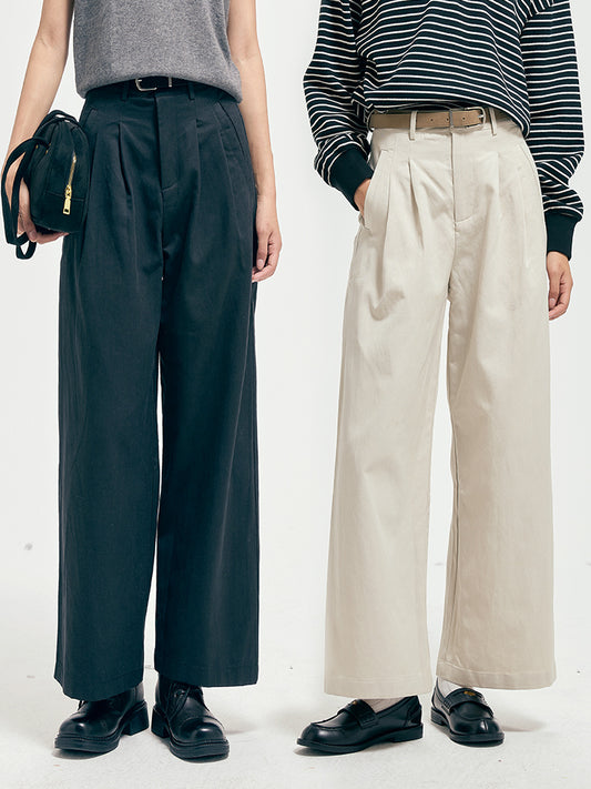 Lyocell straight-leg pants