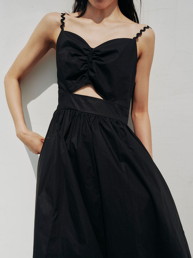 Hollow-out overall dress