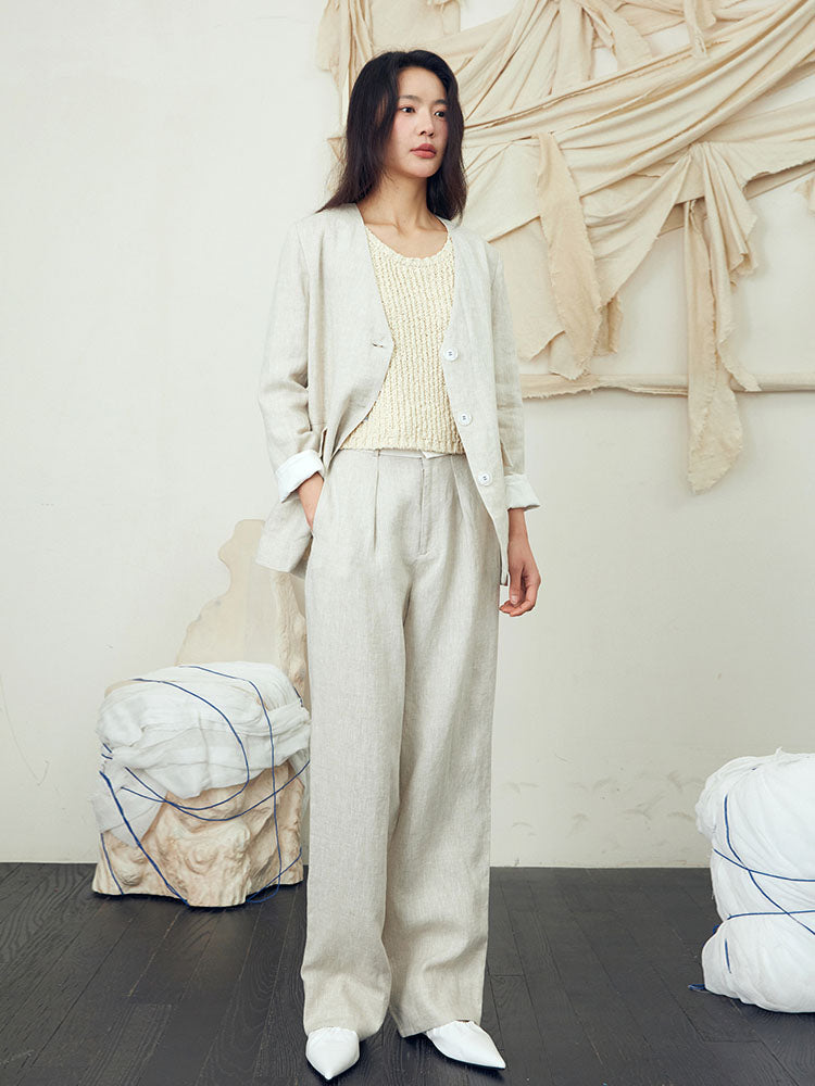 Linen suit pants