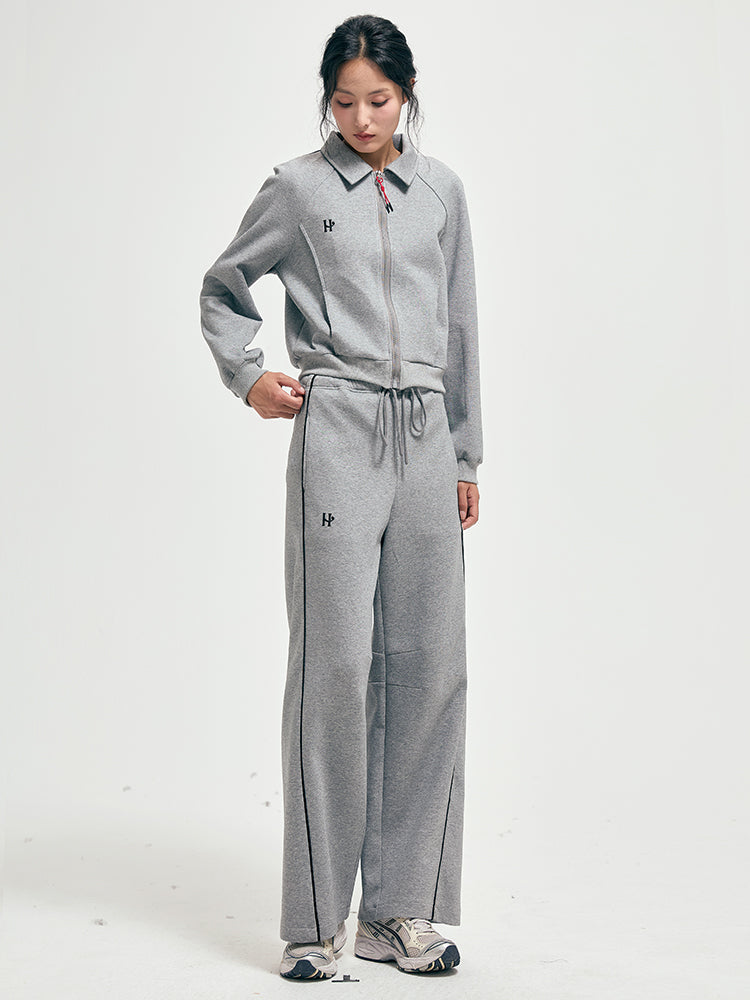 Embroidery Grey Sports Pants