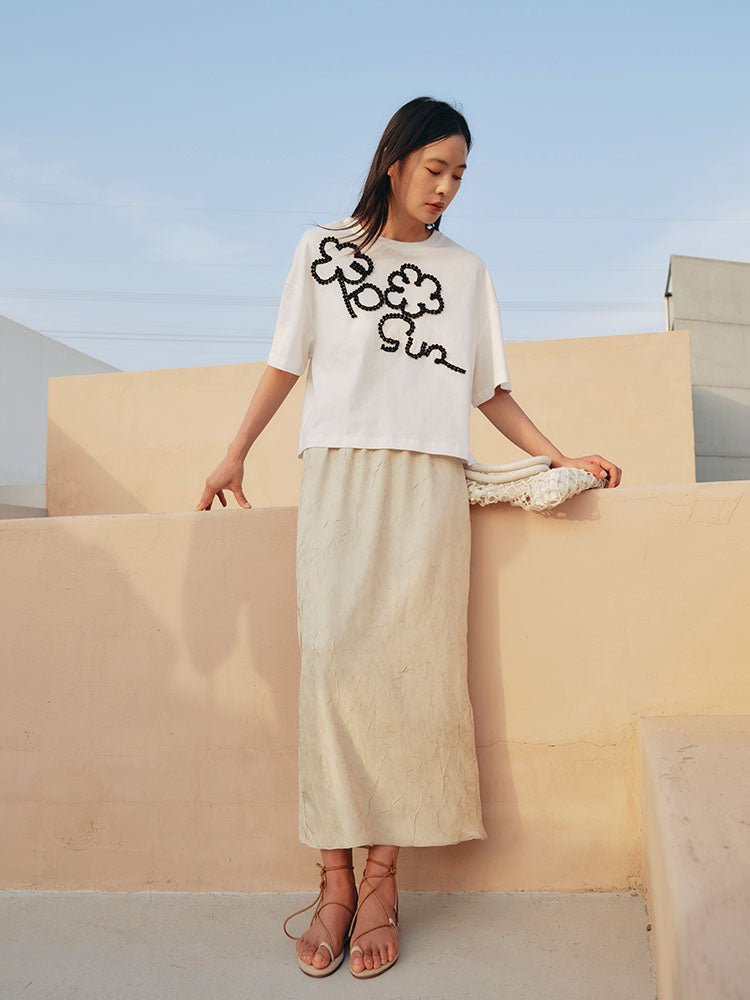 HOWL X DI UJDI Collection Textured skirt