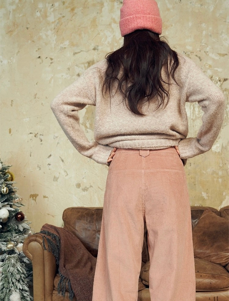 Corduroy cropped pants