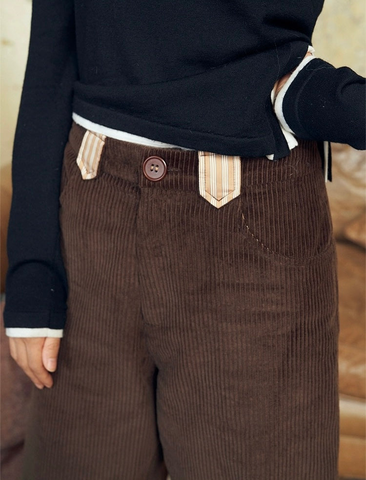 Corduroy cropped pants