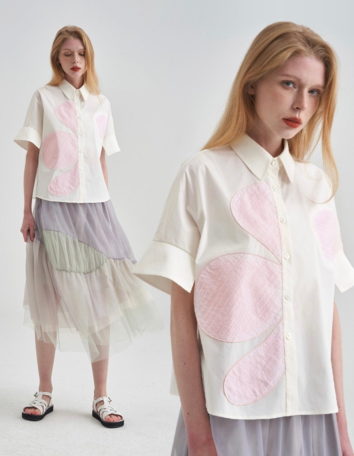 HOWL X DI UJDI Collection Rose Patchwork Shirt